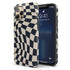 Custom Initials Wavy Groovy Checkerboard iPhone Case